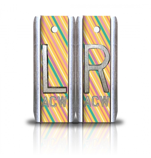 1 7/8" Height Aluminum Style Custom X Ray Markers, Easter Stripes Design